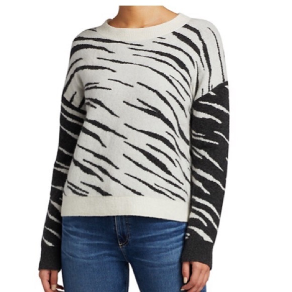 NEW Rails Lana Mixed Abstract Tiger Cashmere Blend Sweater in Large - Picture 2 of 10